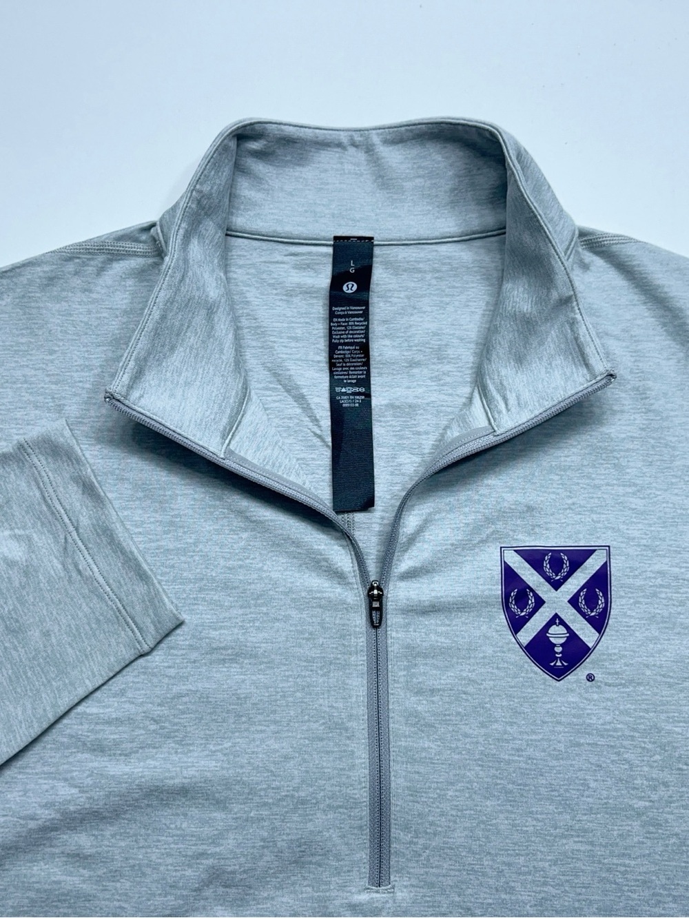 Lululemon Soft Jersey 1/4 Zip Mens Size Large Gray Pullover Style: LM3ES1S  NWOT